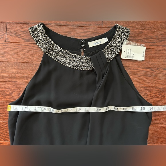 BNWT Rickis Black A Line Chiffon Flowy Holiday Dress size 0 - Picture 5 of 8